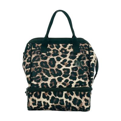 China 2023 Fashion Leopard Printing Mummy Bag Baby Diaper Bag Mom Diaper Packing Bag Water Resistant Large for sale