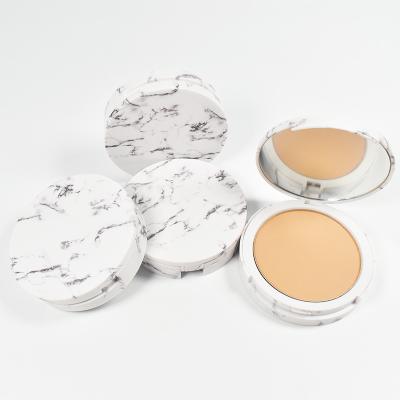 China New Frontier Waterproof Waterproof Logo Less Brightening Concealer Set Marble Cool Powder With Powder Puff 8 Color OEM for sale