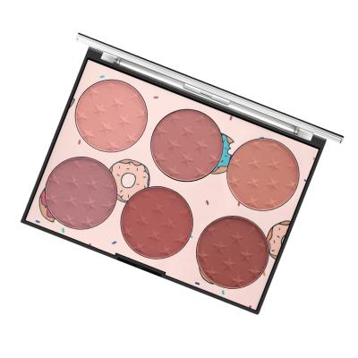 China Six-color Waterproof Waterproof Blush, Natural and Long Lasting Sun Red, Skin-Friendly Open Window Blush Matte Pearlescent Blush Palette for sale