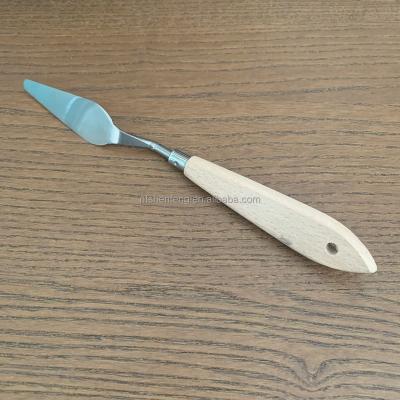 China Oil Panting 20 Different Size Handle Paint Palette Knife Wooden Spatula For Oil Paint Paint Mixing Spatula for sale