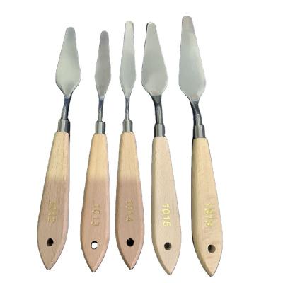 China Oil Panting Professional Art and Wood Materials Palette Knife Stainless Handle, 5pcs Knife Oil Painting for sale