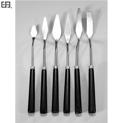 China Oil Gasp Hand Stainless Steel Shaped Fine Art Painted Oil Paints Knife Spatula For Artist for sale