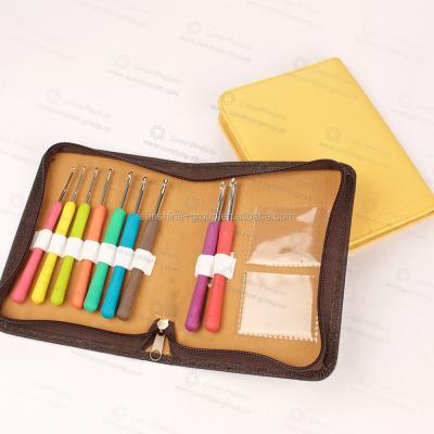 China Hand Crochet Hook Knitting Needle Crochet TPR Aluminum Soft Crochet Hook Sewing Set for sale