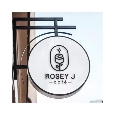 China Custom Wall Mounted Outdoor Round Buildings Shops Restaurants Cars Bars Light Box for sale