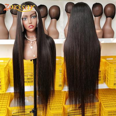 China 30inch 40inch Straight Human Hair Wig Malaysian Virgin Hair Straight Wig For Women Colored Cheap Lace Front Wigs for sale