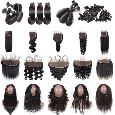 China All Hair Meche Humain Bresilienne Wholesale High Quality 3+1 Bundle Texture 3 Bundles With Closure for sale