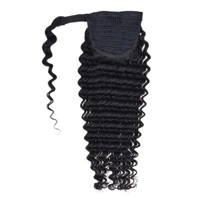 China High Quality Deep Wave Hair Mix Ponytail Extensions Drawstring Pony Wrap Around Hair for sale