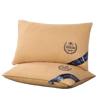 China 1000g 48x74cm Factory Supplier Sleep Pillow Anti-Static Hilton Pillow Hotel With Embroidery for sale