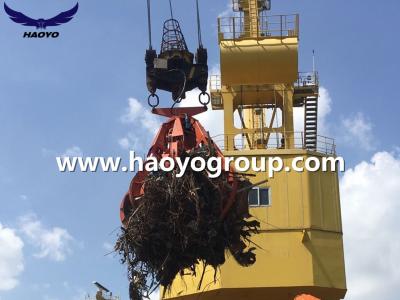 China 6.3m3 Steel scrap Handling Electro hydraulic orange peel scrap grab bucket for sale