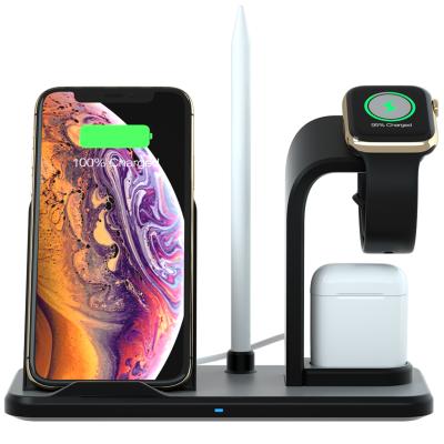 China All Devices Portable Magnetic Car Qi-enabled Fast Wireless Charger 10w 3 in 1 Phone Holder Station Wireless Charger For iPhone 12 Wireless Charger for sale