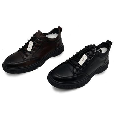 China Fashion Trend Fashion Men's Genuine Leather Casual Shoes Classic Modern Official Good Black Workmanship for sale