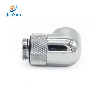 China Computer case high precision computer tube connector 90 degree water cooling compression fitting for sale