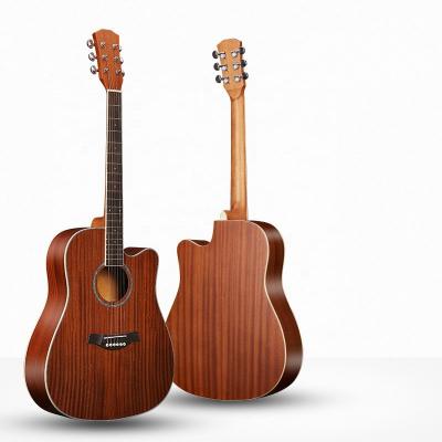 China High quality wholesale OEM brand logo professional durable custom package good quality 41 inch sapele wood acoustic guitar for sale