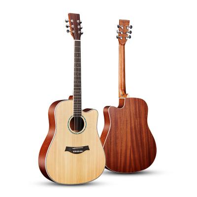 China Factory Sale OEM High Quality Logo 41 Inch Sapele Fir Material With Fringe Acoustic Guitar for sale