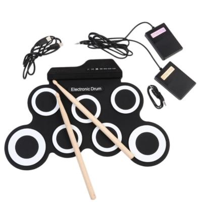 China Electric Drum Kit Professional Electronic Drum Set High Quality Digital Entertainment Silicon Pad Roll Up Electronic Drum Set for sale