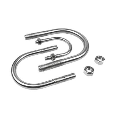 China High quality stainless steel ss304 ss316 M14 M18 M20 stainless steel U bolt with gasket and nuts for sale