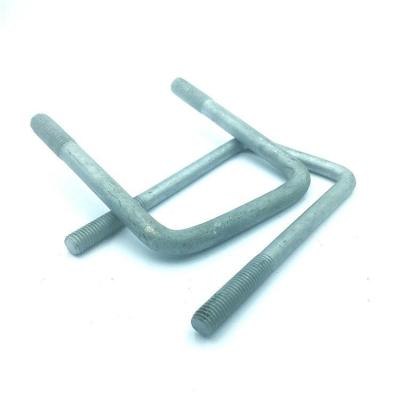 China Stainless Steel Hot Dip Galvanized Steel Grade 8.8 U-Bolt Square Bend U-Bolts Flange M12X80 for sale