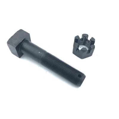 China Black Alloy Steel Square Head Bolt M12 Steel Grade 8.8 Oxide T Hammerhead Bolts With Castle Nuts for sale