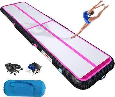 China GUETIO PVC Air Track Tumbing Mat Inflatable Gymnastics Mattress Air Track Floor Mat with Pump for Gym for sale