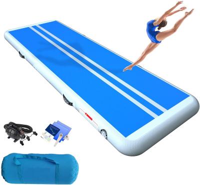 China GUETIO PVC Air Track Tumbing Mat Inflatable Gymnastics Mattress Air Track Floor Mat with Pump for Gym for sale