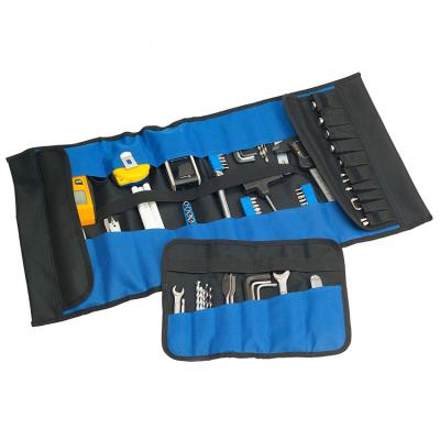 China High Quality Eco-Friendly Tool Roll Organizer with 32 Pocket Roll Tool Pouch Organizer Roll Up Tool Bag for sale