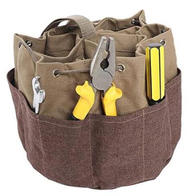 China Durable Eco-Friendly Canvas Tote Bag Waterproof Gardening Tool Bag For Bucket Tool Organizer for sale