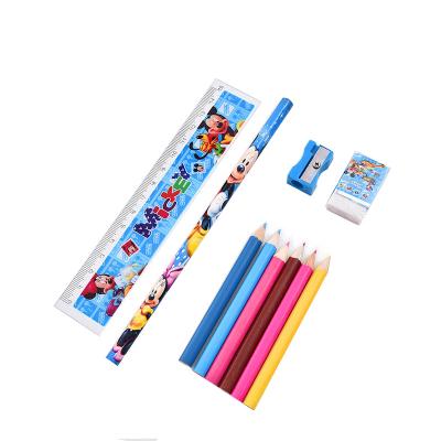 China School Wholesale 10 in 1 Pencil Case Stationery Set Cheap Ruler Sharpener Stationery for Kids for sale