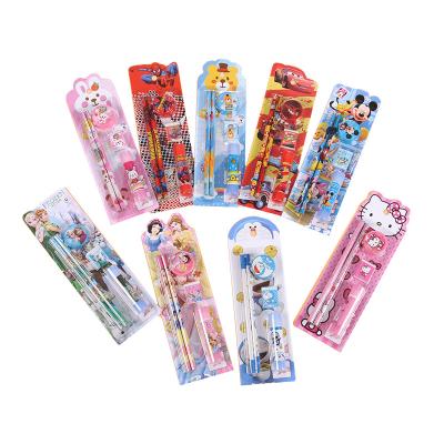 China Cheap School Outlet Pencil Stationery Set 5 In 1 Glue Stick Stationery Set for sale