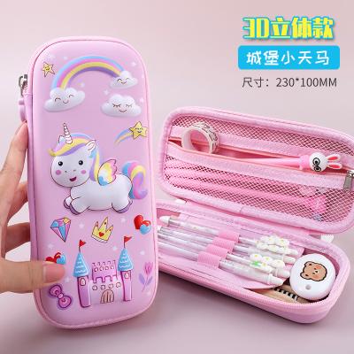 China Schools & Cute Office 3D Duck Pencil Case EVA Dinosaur Pen Case Cat Stationery Box Unicorn Pencil Box for sale