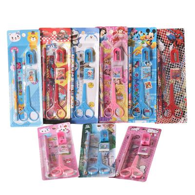 China Factory directly bulk sales school stationery set 5 in 1 pencil set with paper scissors HS21610 for sale