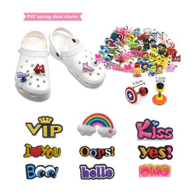 China Drag Charm Wholesale PVC Cute Oops! OH MY GOD Slogan Shoe Charm Spring Shoe Decorations for sale