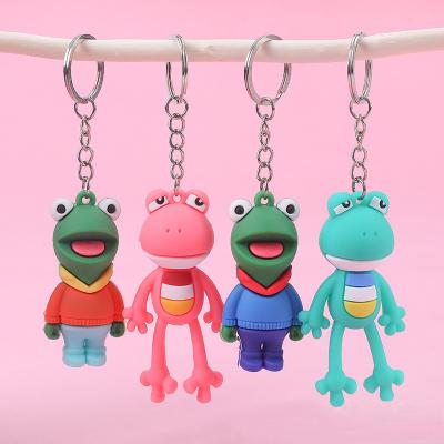 China Customized 3D PVC Key Chain Soft Promotional Key Chain Frog Toy Keychain Decoration Customized for sale