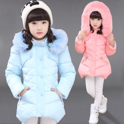 China Kids Clothing Solid Color Children Girls Winter Jacket Waterproof Thicken Fashionable Warm Coats For Girl for sale