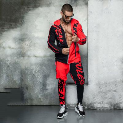 China Breathable Sport Mens Sets 2 Piece Clothing Streetwear Hip Hop Ropa Hombre Mens Sets Slim Casual Tracksuit Men Zipper Jacker + Pencil Pants for sale