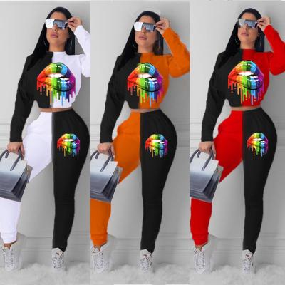 China 2021 New Arrival Anti-Static Women's Long Sleeve Sweatsuit Fashion Teams Pants Jogger Tracksuits 2 Piece Pants Sets Ladies Sweats Suits for sale