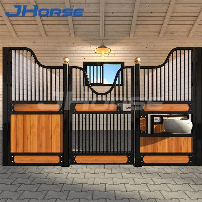 China Wooden Trusses Double Door Design Horse Product Mounting Sliding Windows Hardware Horse Stable for sale