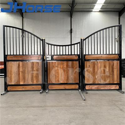 China Farmhouse Sliding Doors Front High Quality Wooden Panel Stables Used Horse Stall Boxes for sale