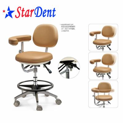 China Dental Metal Dentist Stool PU Leather Adjustable Movable Doctor Chair for sale