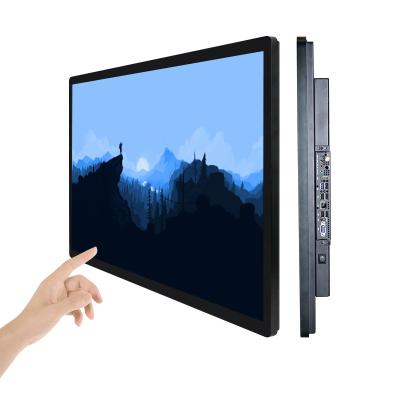 China Shop/market/bank/school/ktv 32 inch 43 inch led hd 4k touch screen monitor china cut out interactive flat panel lcd tv prices all in one pc for sale