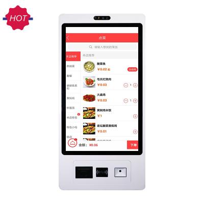 China Fast food kiosk aluminum payment kiosk ATM kiosk digital cash quiosco restaurant 32 inch touch screen for sale