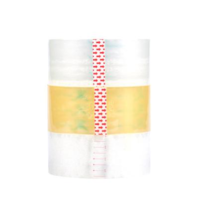 China Longevity Waterproof Product Packing Transparent Bopp Tape Cardboard Sealing Bag Adhesive Tape For Office for sale