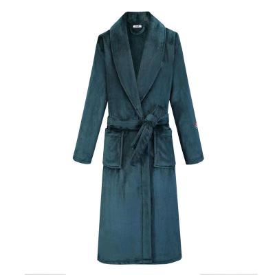 China China Factory Premium Premium Quality Lightweight Warm Collar Fleece Thermal Couple Bathrobe Plush Flannel Bathrobe Wholesale for sale