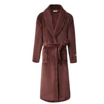 China Thermal Super Soft Mens Coral Fleece Fashion Plush Bathrobe 100% Polyester Bathrobe for sale