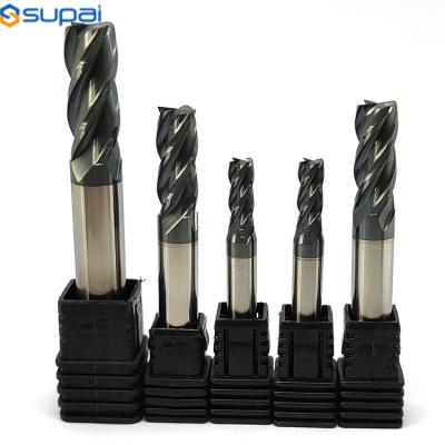 China Pedazo el moler de final 4Flute del molino de extremo del carburo de la fresa HRC65 1-12m m para el pedazo del router del CNC de la herramienta del metal de la máquina del CNC que muele en venta