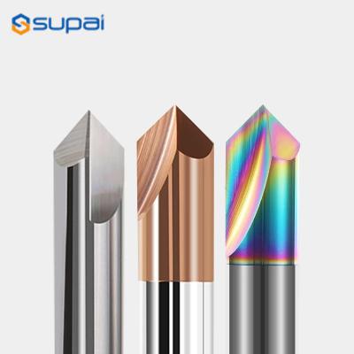 China Chamfer End Mill 90° 2-12mm 2 Flute Chamfer Cutter Router Bit Aluminium/Kopper/Metal Te koop