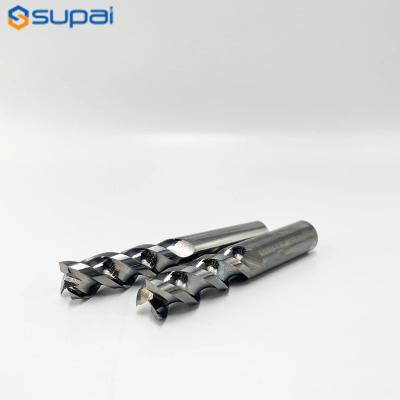 China Supal 1/4 Inch Square End Aluminum End Mill DLC Coated 35º-45º Helix Angle Center Cutting for sale