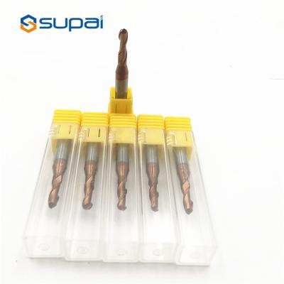 China Long Tungsten Carbide Ball Nose End Mills For Cutting Steel OEM Service for sale