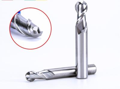 China 2 Fluitsnijden HRC55 2mm-6mm Ball Neus End Mill / Wolfram Steel Spiraal Fressen Te koop