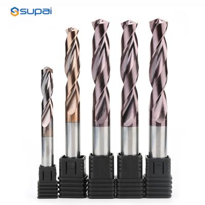 China Steel Solid Carbide 2 Flute Twist Drill Bit With Coolant Hole for sale