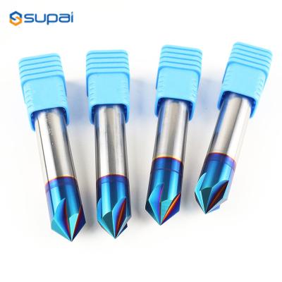 China Carbono de tungstênio 4 flautas Chamfer End Mill Ferramentas de corte CNC à venda